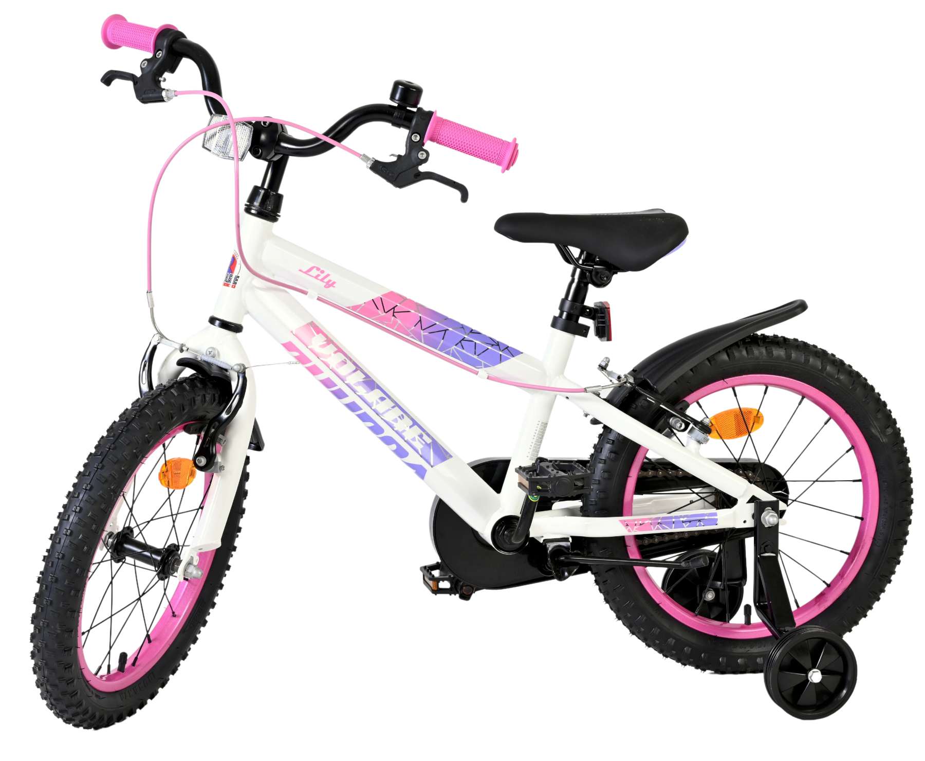 volare-lily-16-zoll-kinderfahrrad-wei-rosa-mit-handbremsen image 8