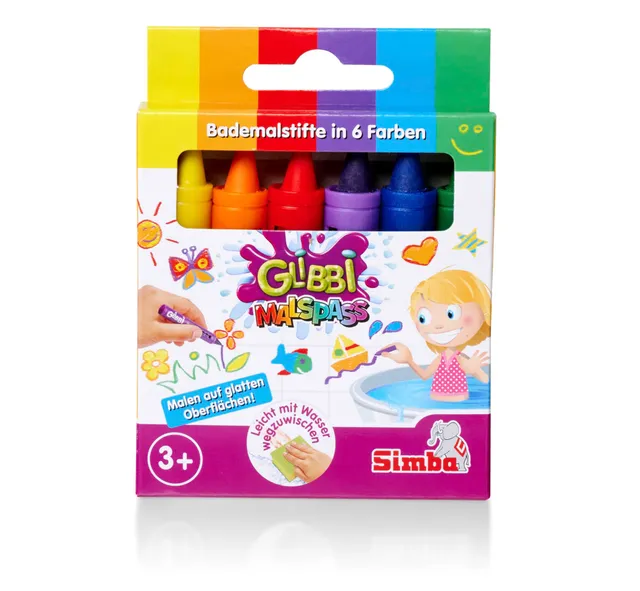 simba-glibbi-malspa-bademalstifte-6-farben-ab-3-jahre image 1