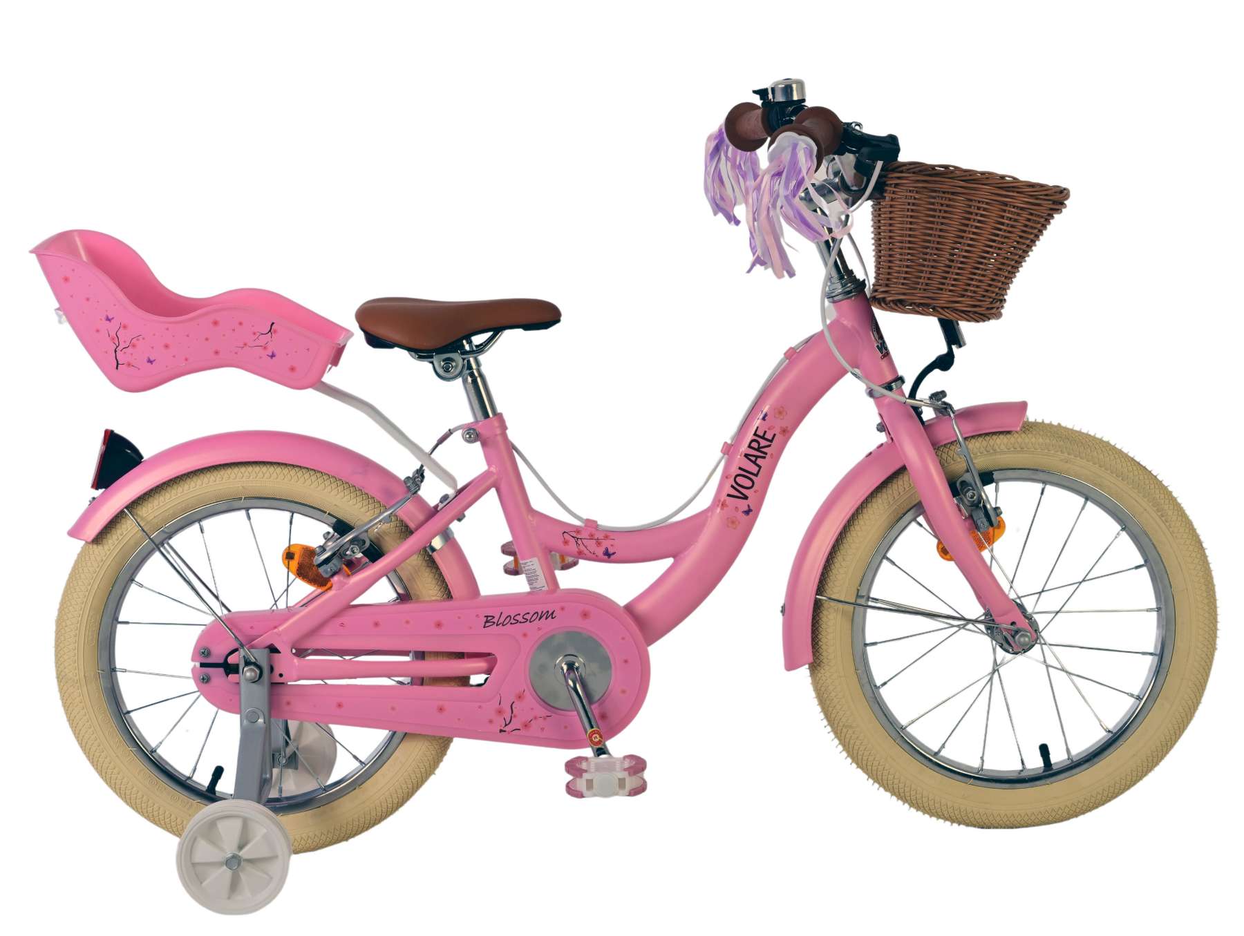 volare-blossom-16-zoll-kinderfahrrad-rosa-korb-puppensitz image 1