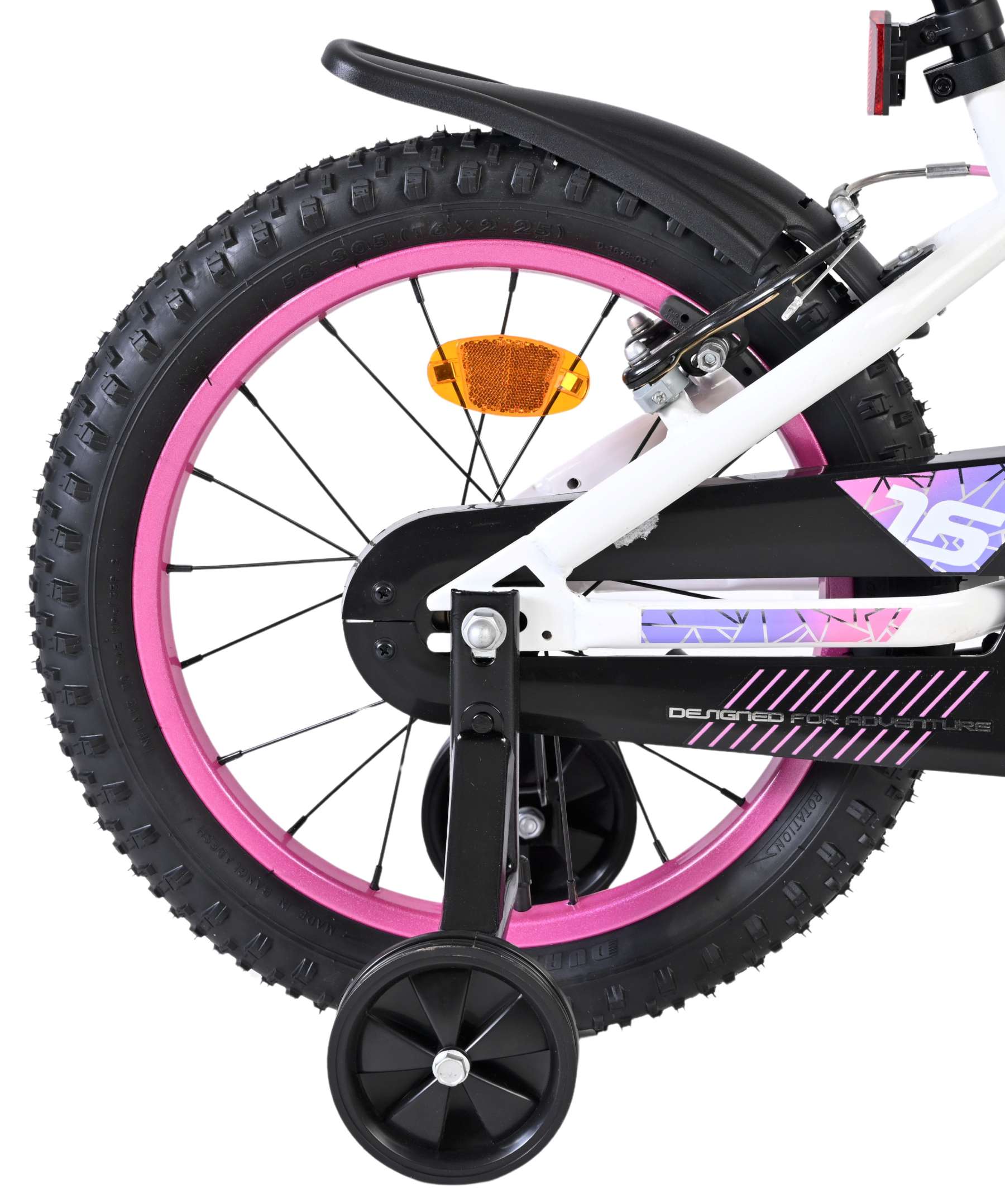 volare-lily-16-zoll-kinderfahrrad-wei-rosa-mit-handbremsen image 2