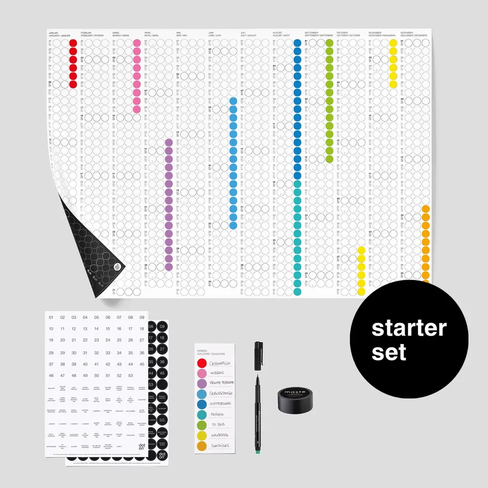 dot-on-starter-set-planen-2027-jahresplaner-klebepunkte image 1