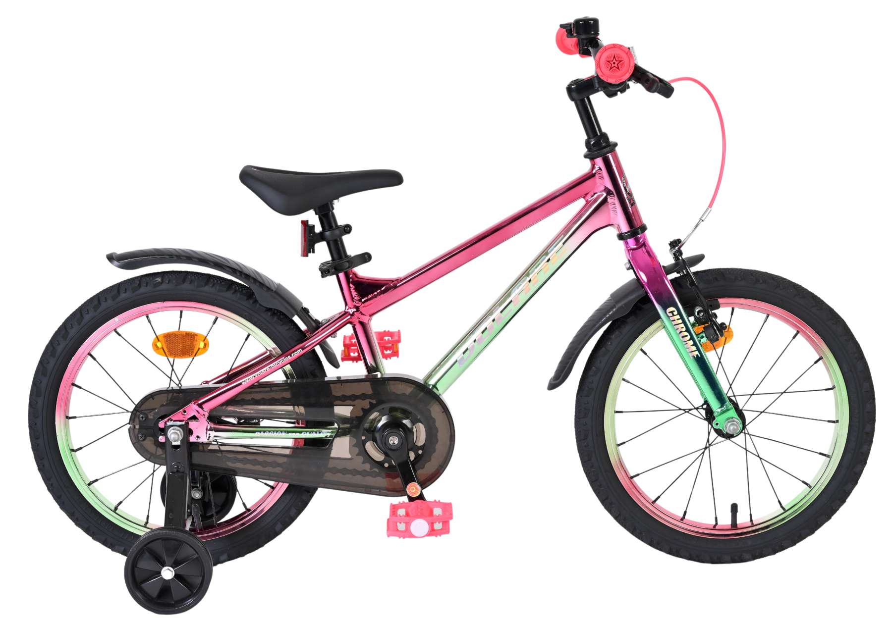 volare-chrome-kinderfahrrad-16-zoll-rosa-gr-n-m-dchen image 1