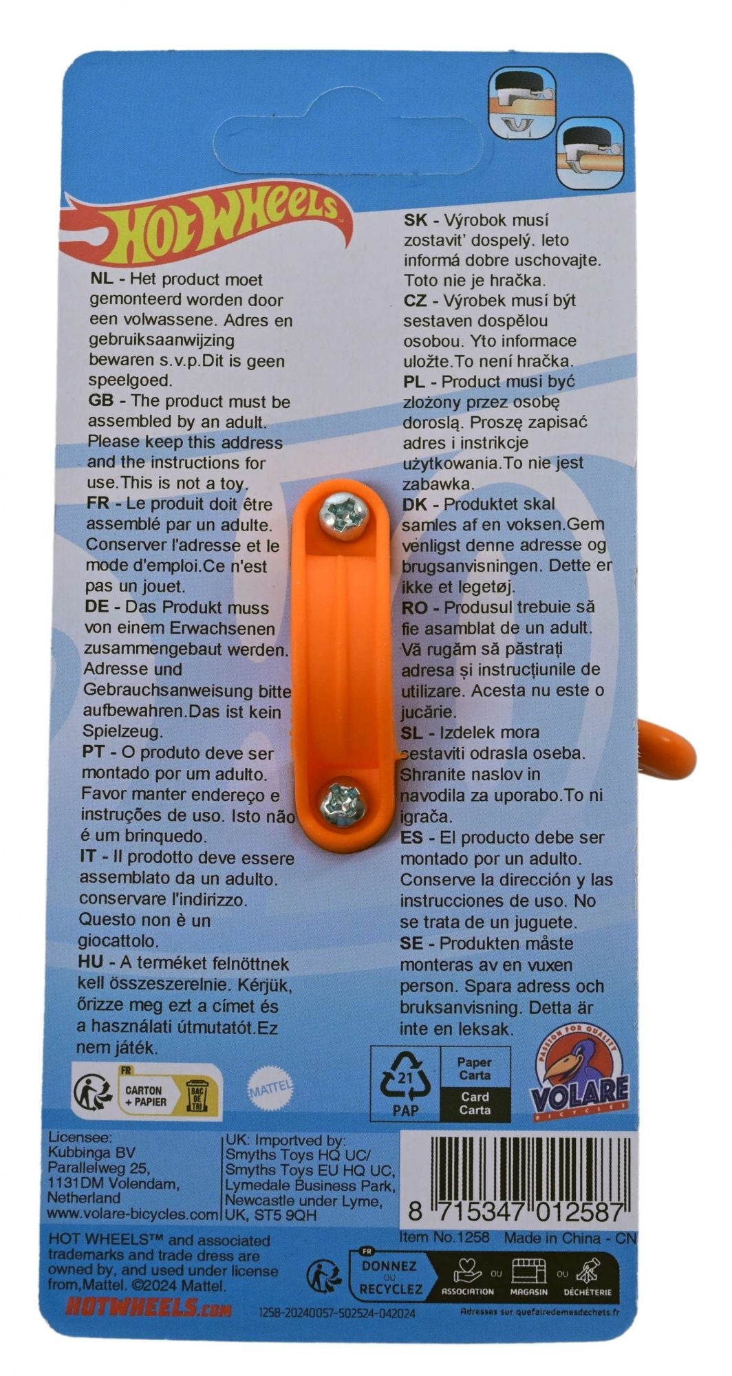 hot-wheels-fahrradklingel-orange-schwarz-metall-kinder image 3