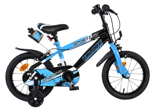 volare-sportivo-14-zoll-kinderfahrrad-blau-jungen-trinkflasche image 1