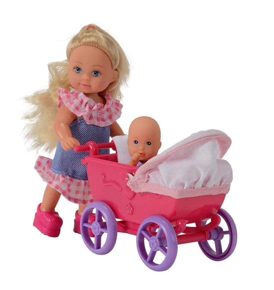 simba-evi-love-doll-walk-puppe-12cm-mit-puppenwagen image 1