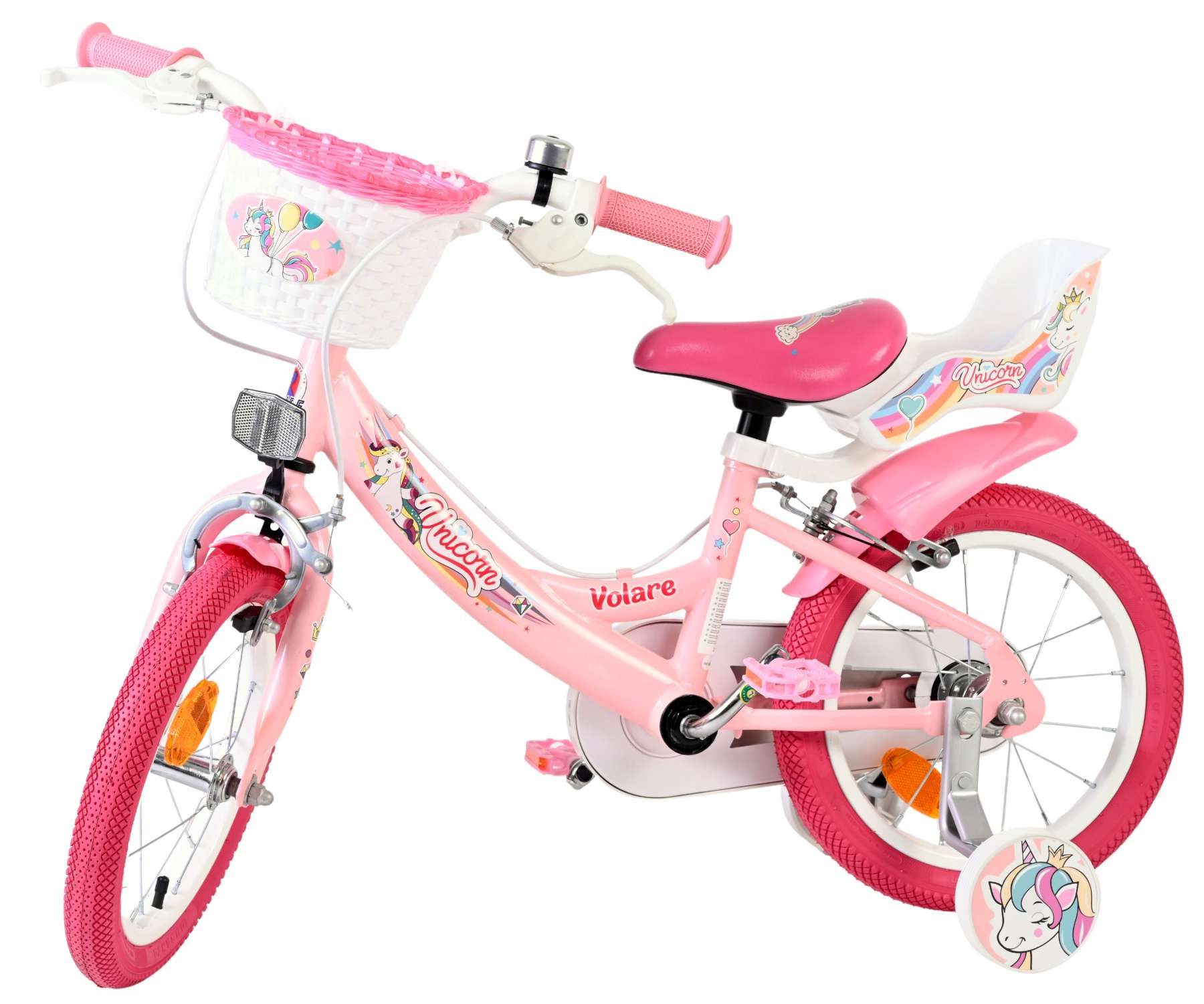 volare-unicorn-kinderfahrrad-14-zoll-rosa-mit-handbremsen image 8