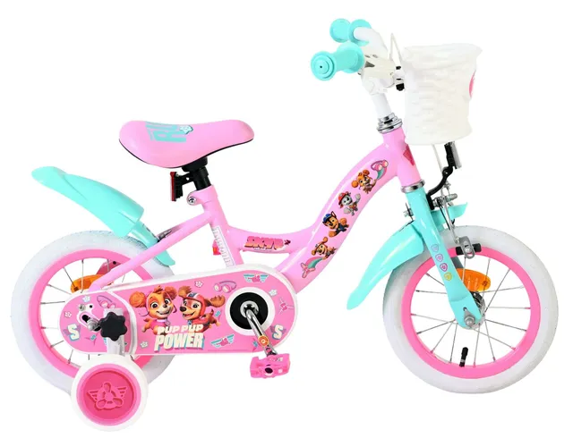 volare-paw-patrol-kinderfahrrad-12-zoll-rosa-korb image 1