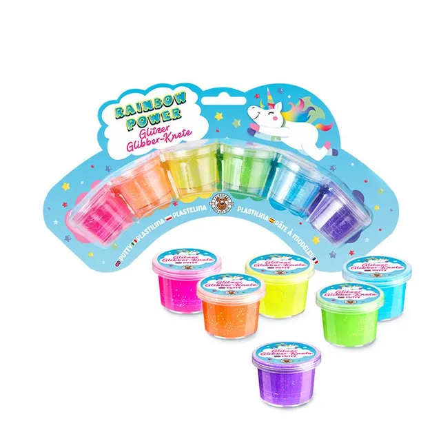 trendhaus-rainbow-power-966292-glibber-knete-glitzer-6x16-g image 1