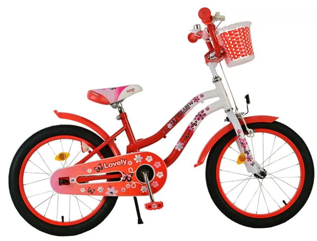 volare-lovely-18-zoll-kinderfahrrad-rot-korb-schmetterling image 1