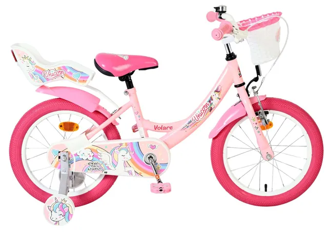 volare-unicorn-m-dchenfahrrad-16-zoll-rosa-mit-korb image 1