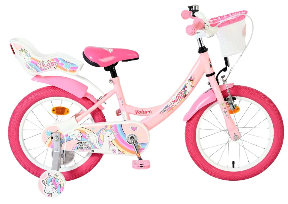 volare-unicorn-m-dchenfahrrad-16-zoll-rosa-mit-korb image 1