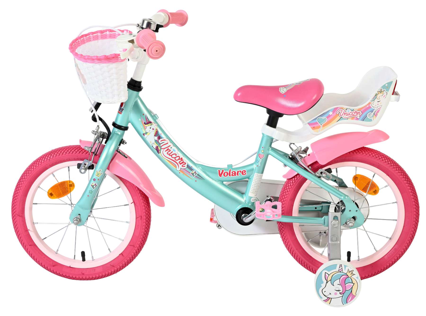 volare-unicorn-14-zoll-kinderfahrrad-gr-n-2-handbremsen image 8