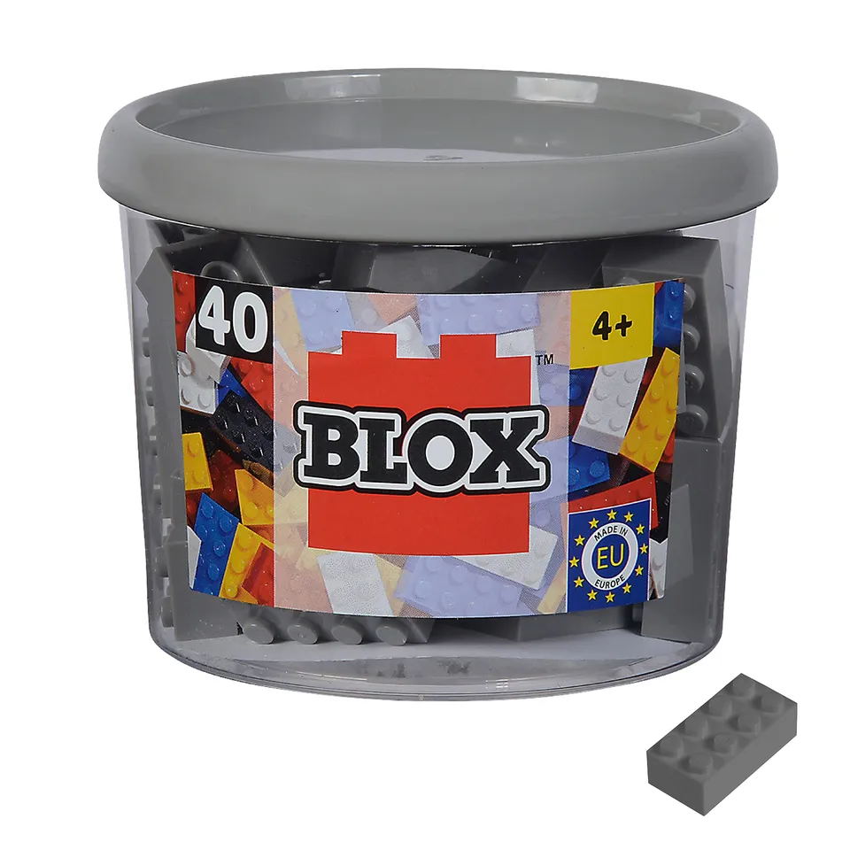simba-blox-40-graue-bausteine-dose-8er-klemmbausteine image 1