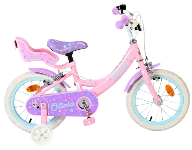 volare-olivia-14-zoll-kinderfahrrad-rosa-mit-puppensitz image 1