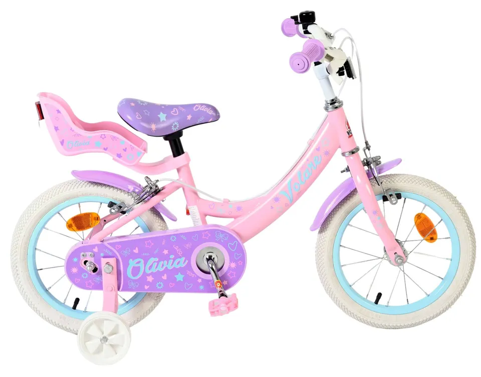volare-olivia-14-zoll-kinderfahrrad-rosa-mit-puppensitz image 1