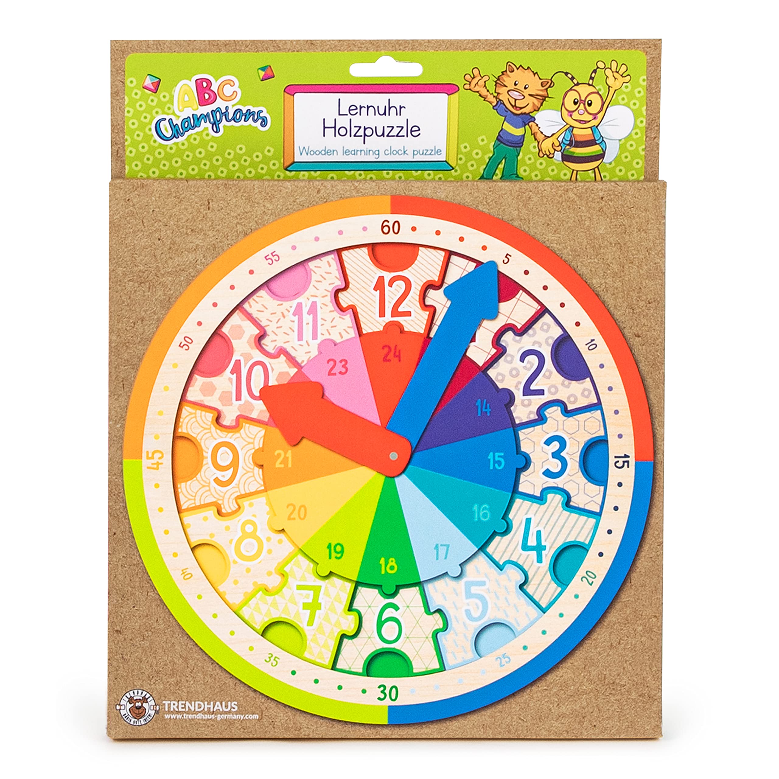 trendhaus-abc-champions-956491-lernuhr-holz-mit-puzzle-ab-5-jahren image 2
