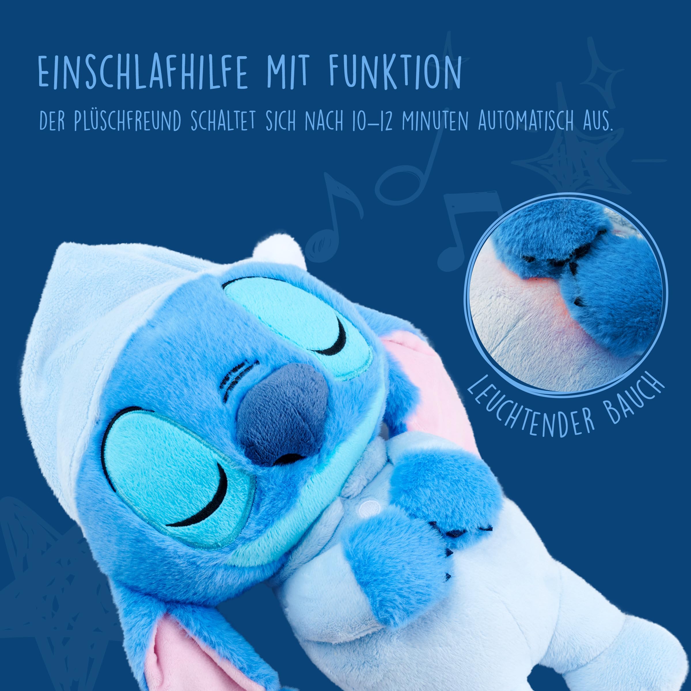 simba-disney-stitch-pl-sch-31-cm-schlafanzug-atmung-licht-sound image 3