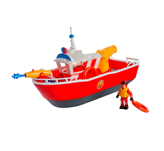 simba-feuerwehrmann-sam-boot-titan-32-cm-mit-figur-kanonen image 1