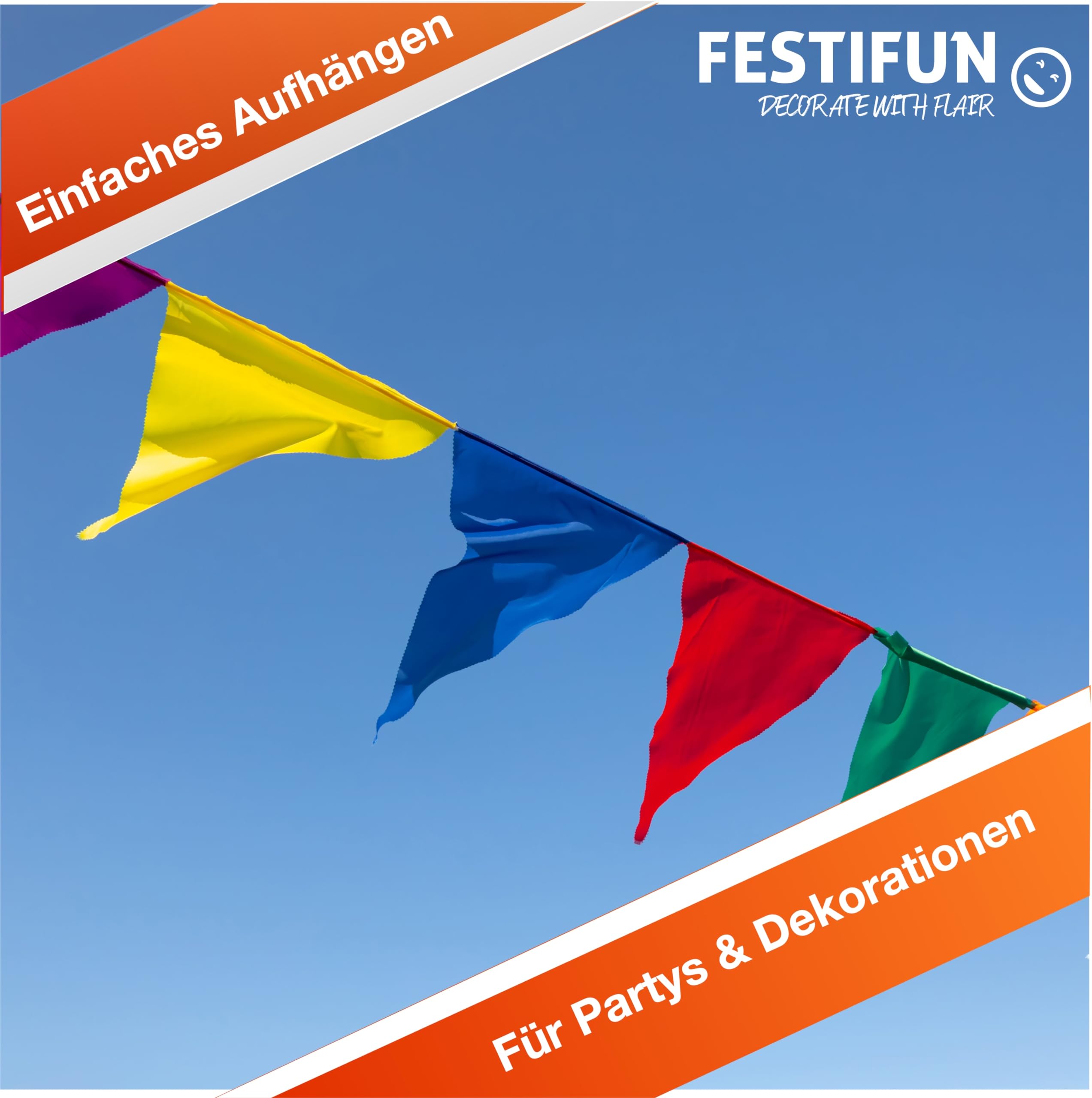 festifun-wimpelkette-stoff-girlande-100-m-bunt-3er-pack-partydeko image 2