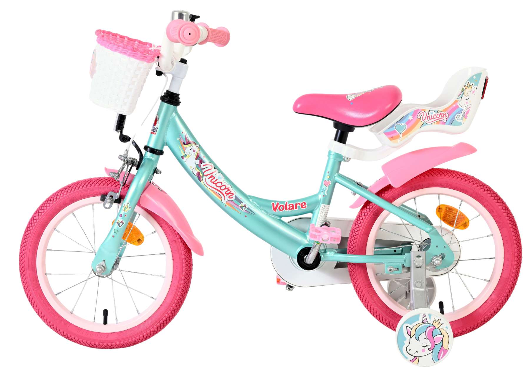 volare-unicorn-14-zoll-m-dchenfahrrad-gr-n-einhorn image 7