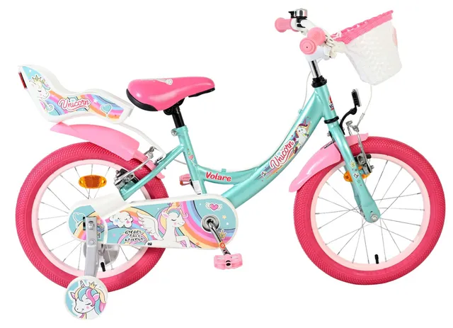 volare-unicorn-kinderfahrrad-16-zoll-gr-n-handbremsen image 1