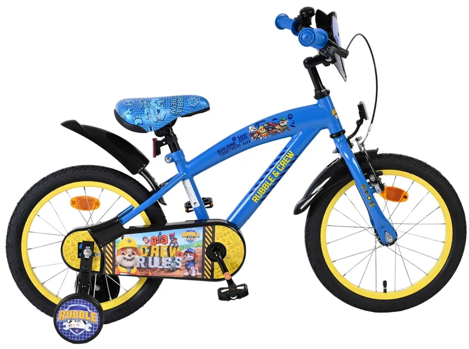 volare-paw-patrol-rubble-crew-16-zoll-kinderfahrrad-blau image 1