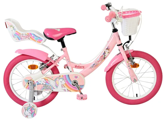 volare-unicorn-kinderfahrrad-16-zoll-rosa-m-dchen-korb image 1