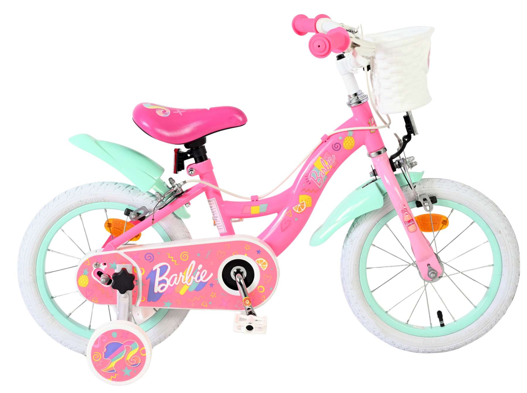 volare-barbie-kinderfahrrad-14-zoll-rosa-handbremsen-korb image 1