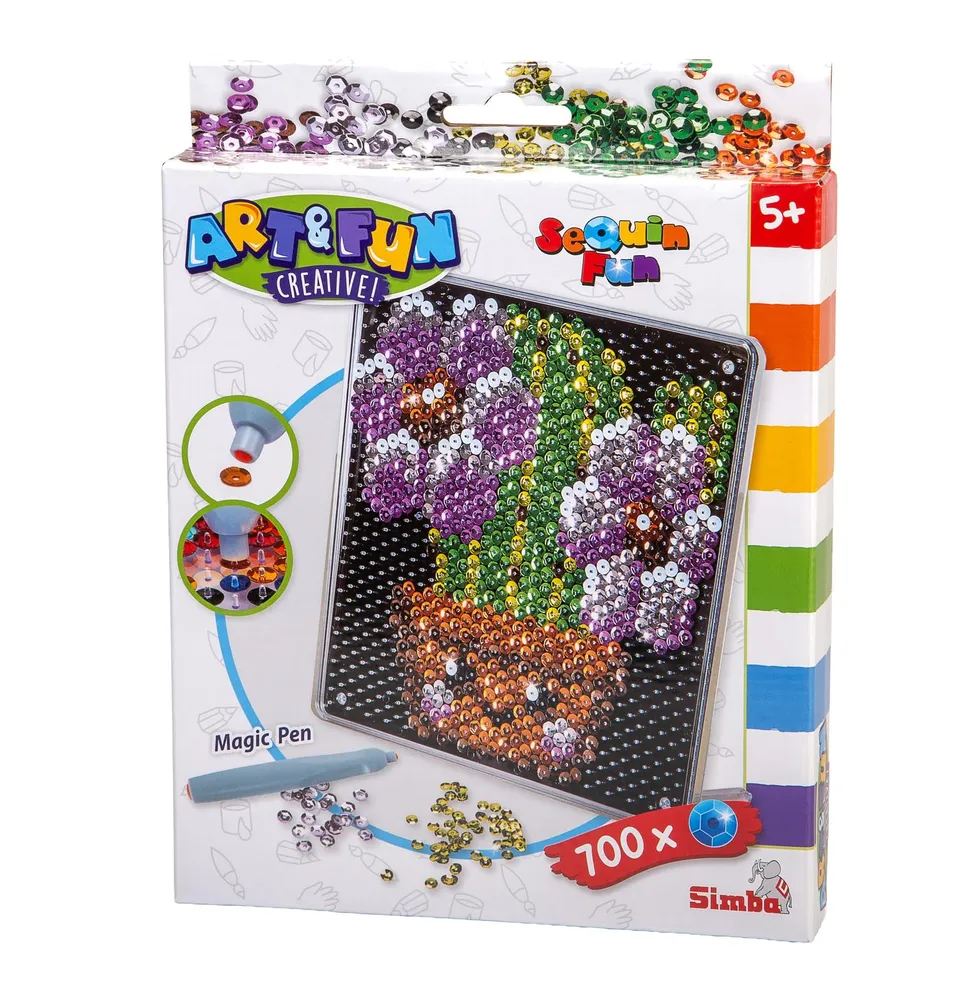 simba-art-fun-sequin-fun-kaktus-bastelset-glitzerbild-ab-5-jahren image 1