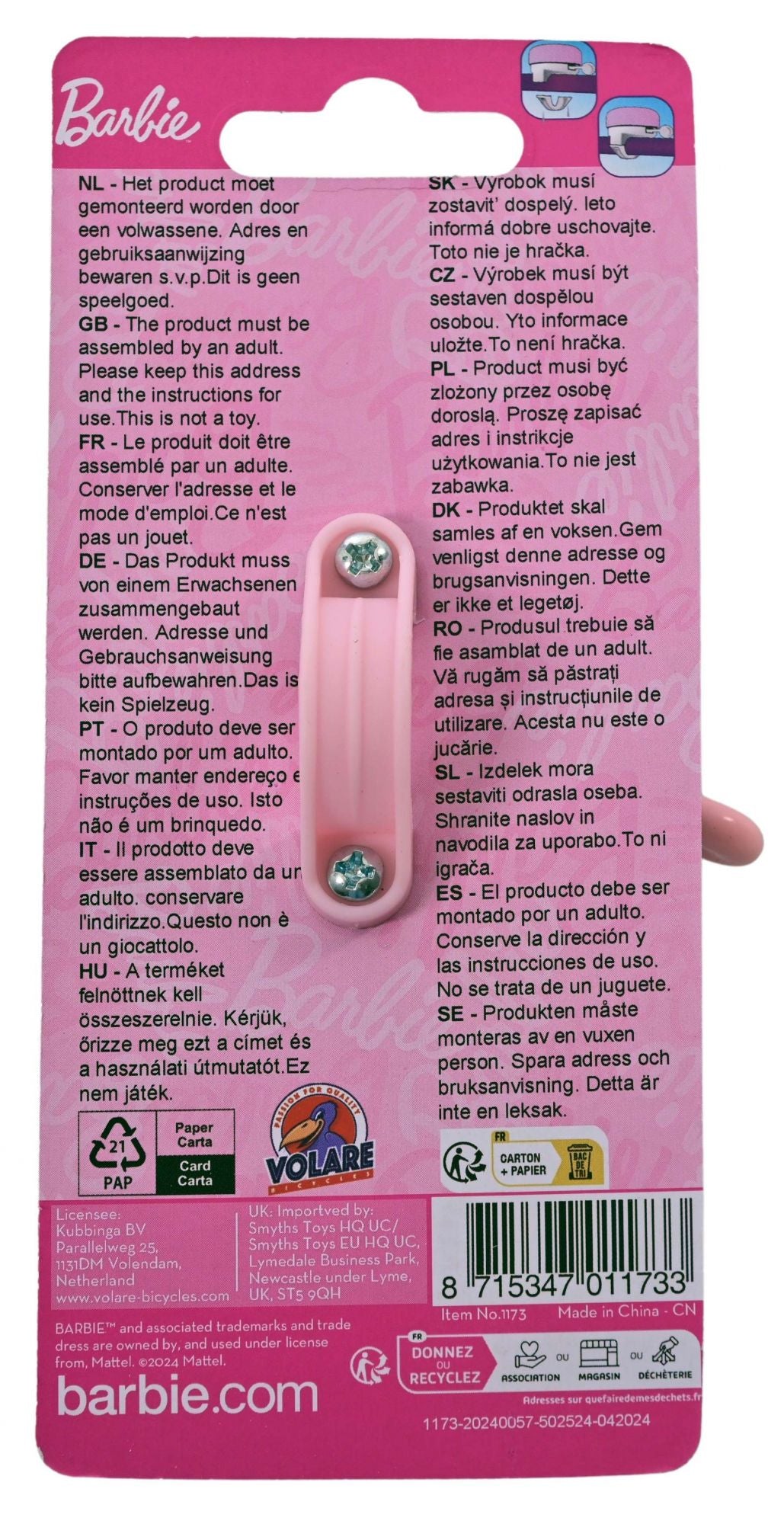 barbie-fahrradklingel-rosa-m-dchen-metall-glocke image 3