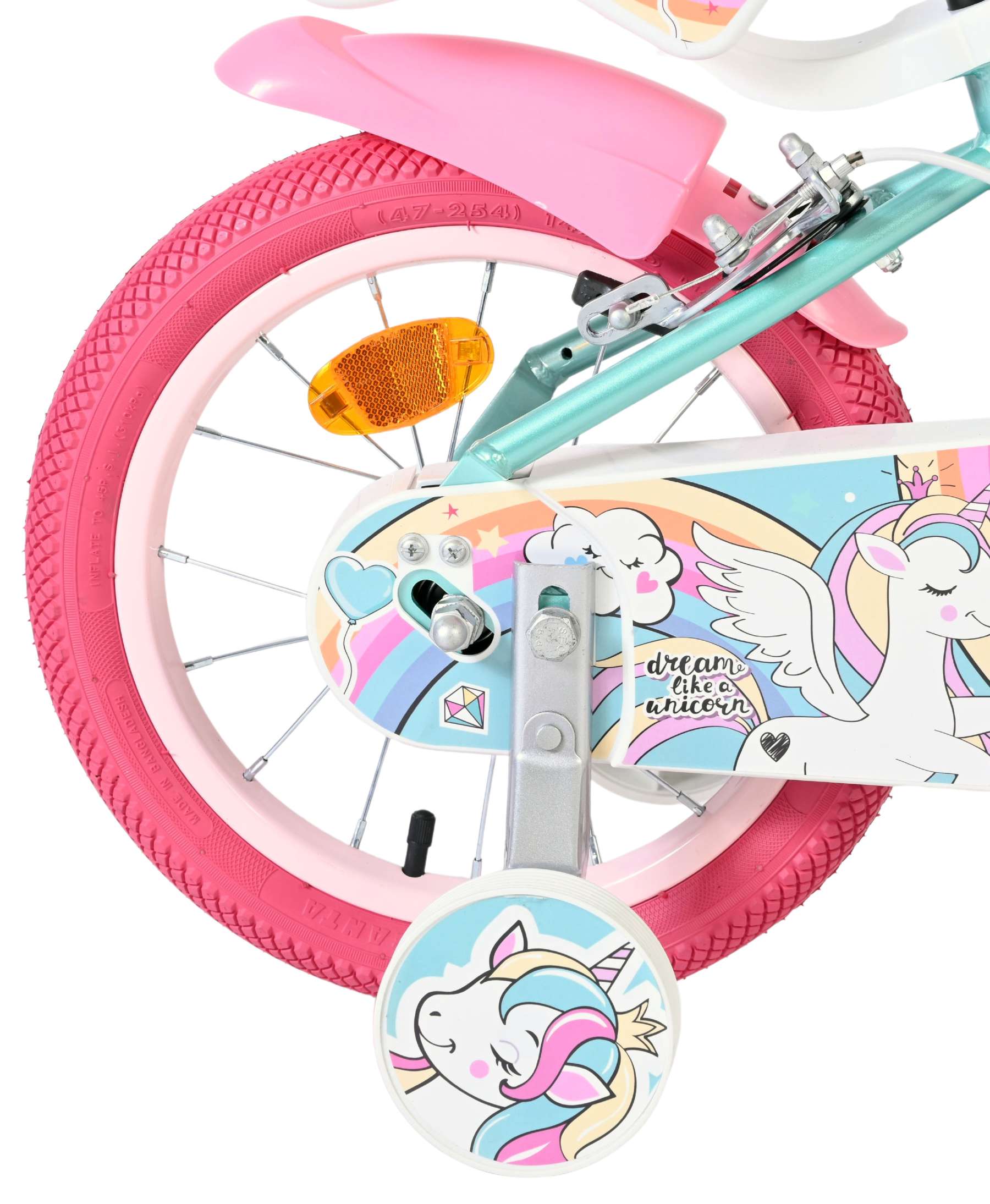 volare-unicorn-kinderfahrrad-14-zoll-gr-n-handbremsen image 3