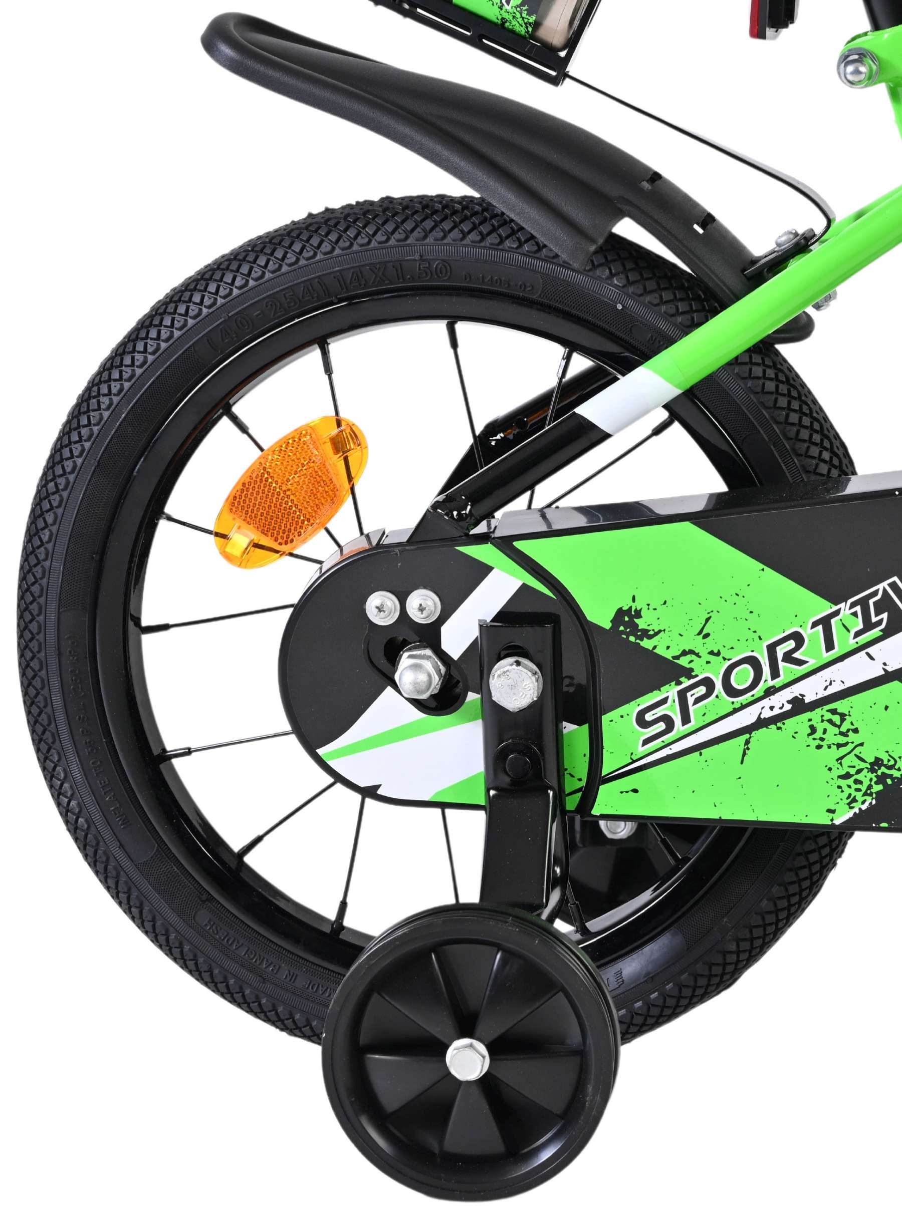 volare-sportivo-14-zoll-kinderfahrrad-jungen-gr-n-trinkflasche image 2
