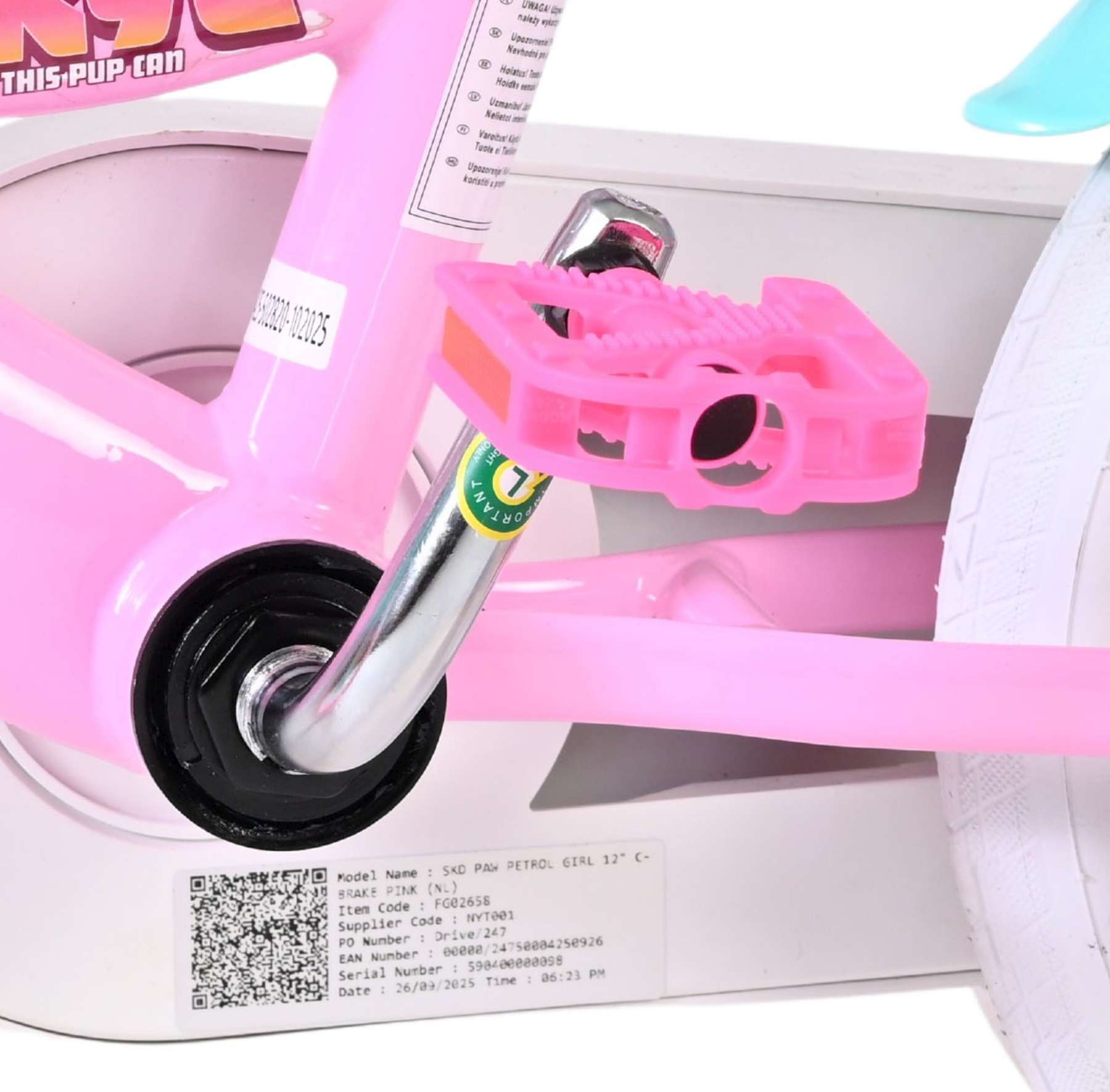 volare-paw-patrol-kinderfahrrad-12-zoll-rosa-korb image 7