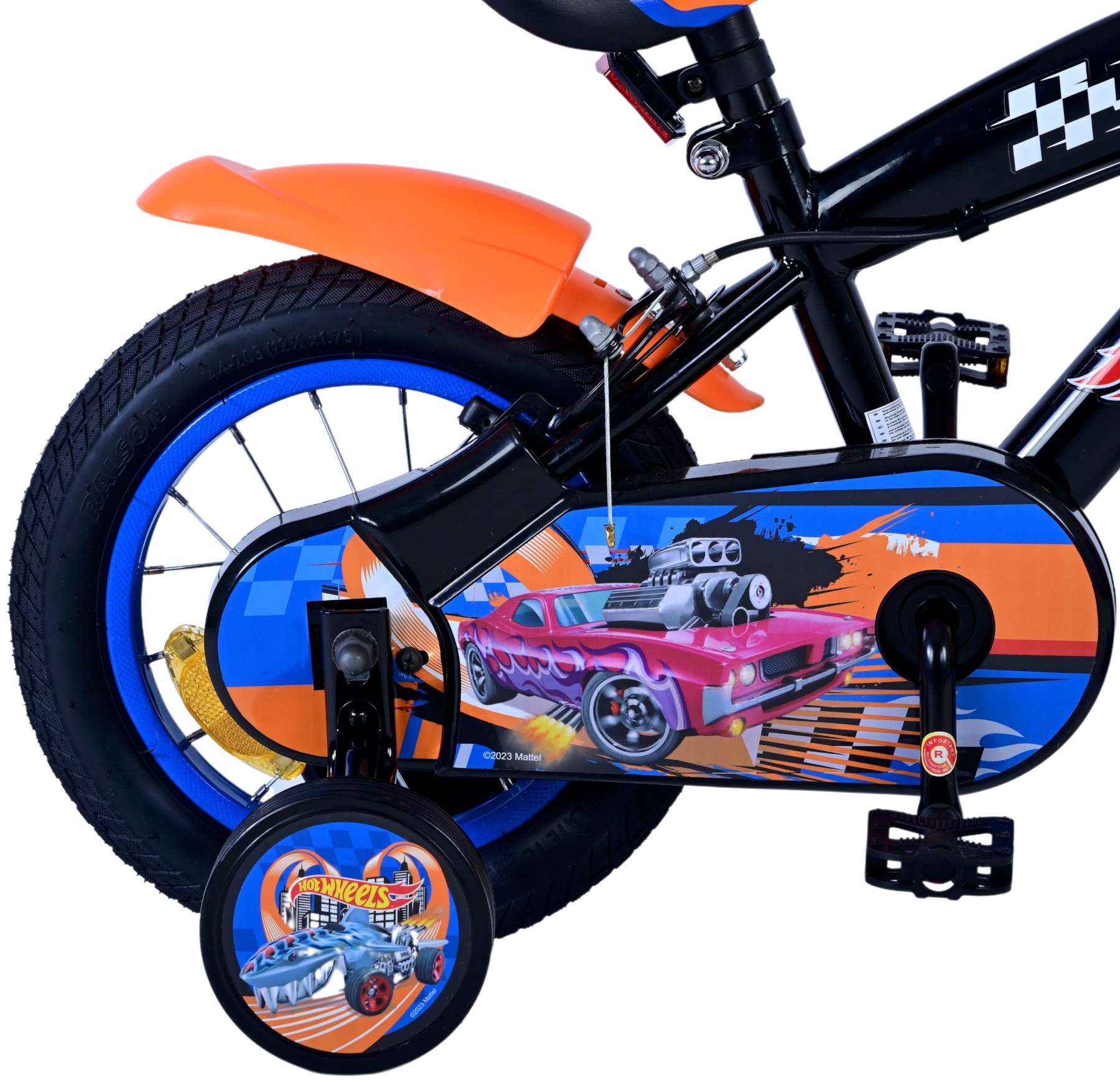 hot-wheels-kinderfahrrad-12-zoll-schwarz-orange-mit-handbremsen image 3