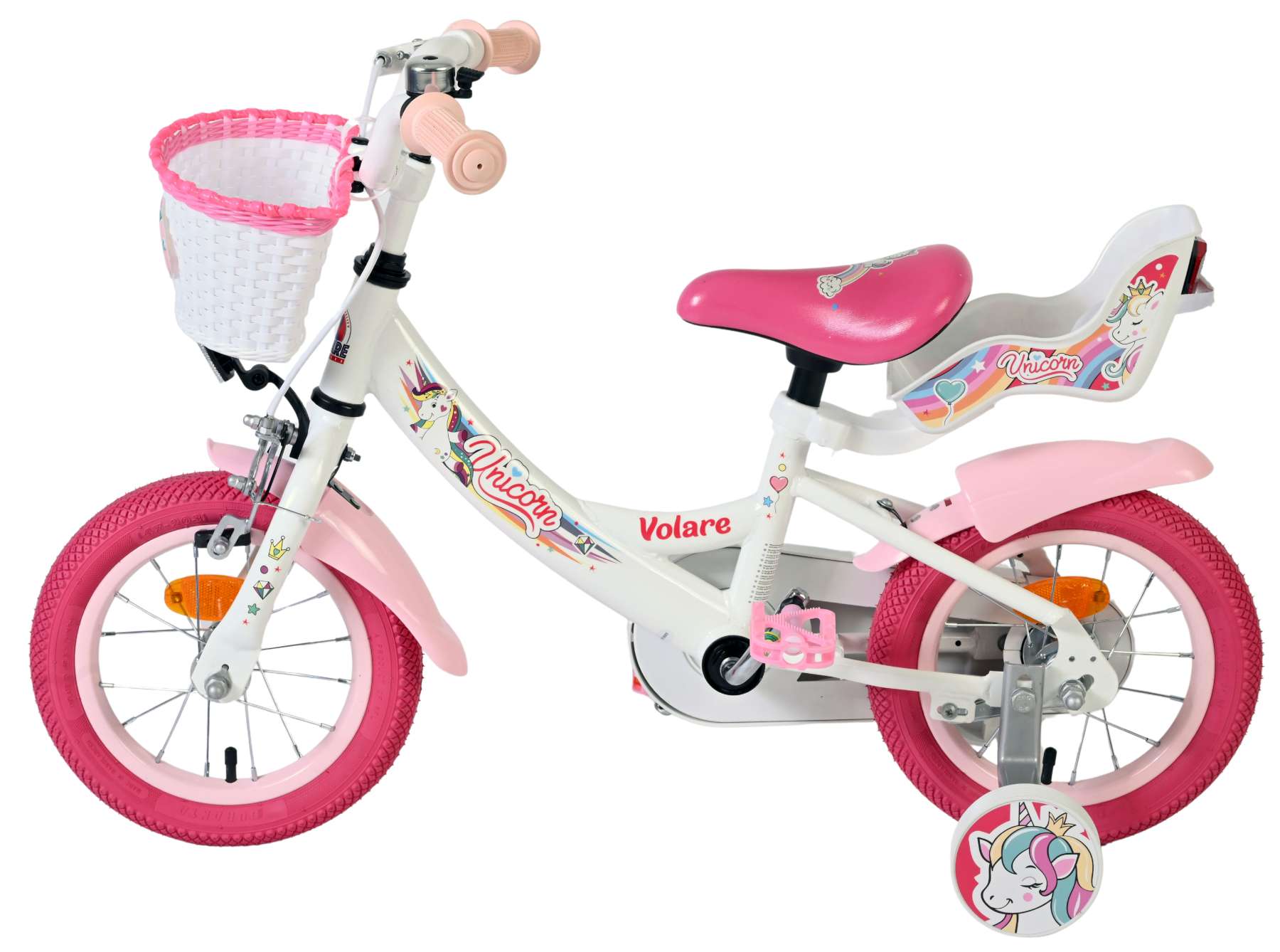 volare-unicorn-maedchenfahrrad-12-zoll-weiss-mit-korb image 7