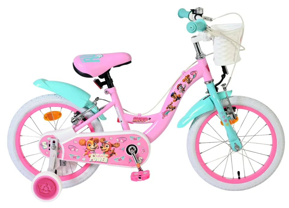 volare-paw-patrol-kinderfahrrad-16-zoll-rosa-2-bremsen image 1
