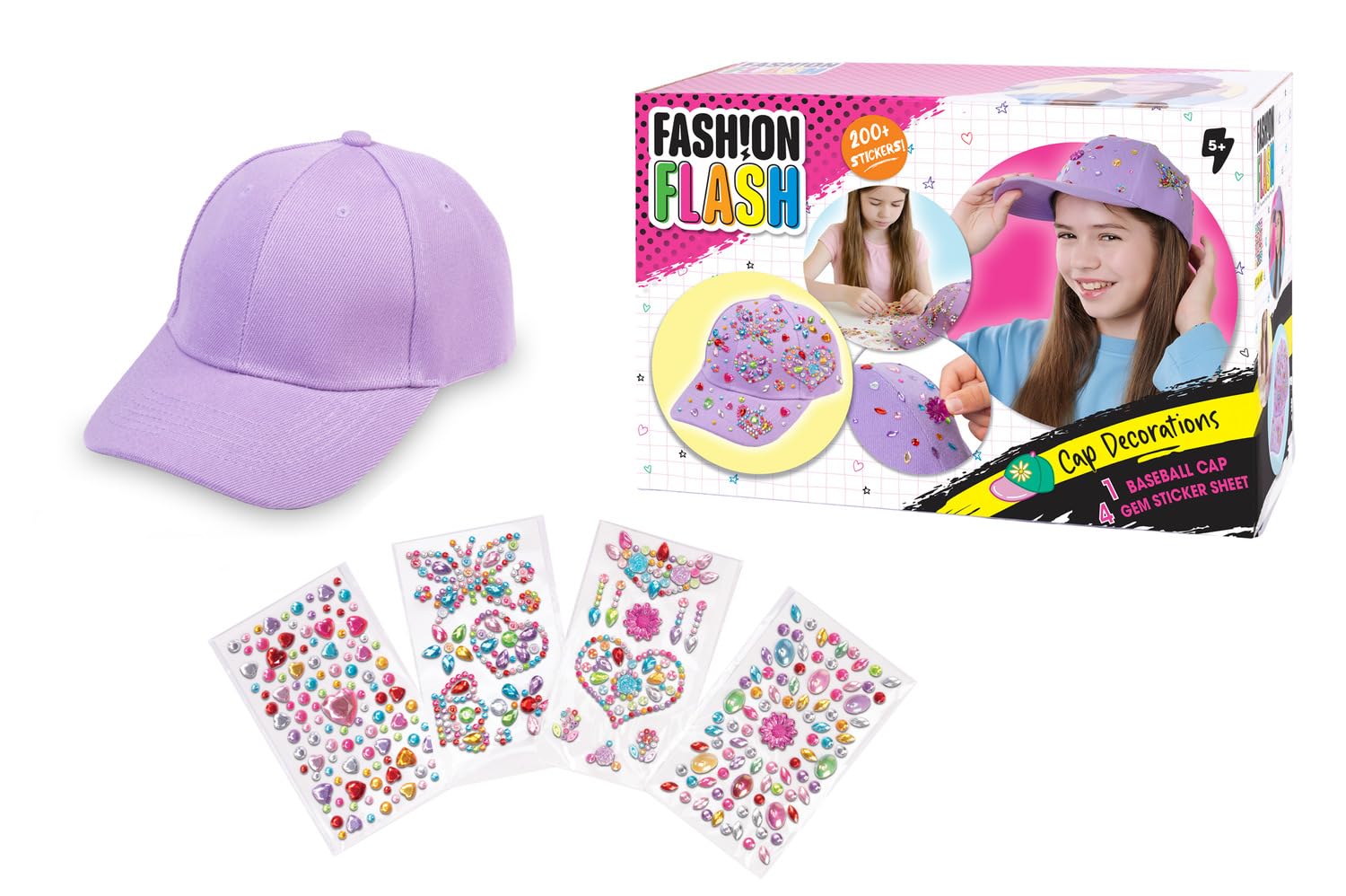 simba-fashion-flash-baseball-cap-deko-set-mit-glitzerstickern image 1