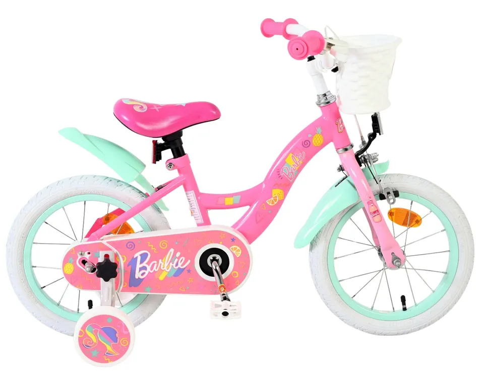 barbie-kinderfahrrad-14-zoll-rosa-m-dchen-mit-st-tzr-dern image 1
