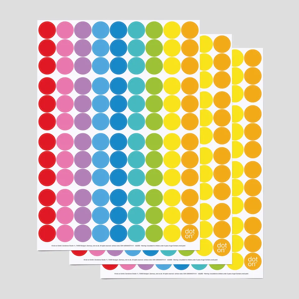 dot-on-rainbow-dots-klebepunkte-20-mm-3er-set-bunt image 1