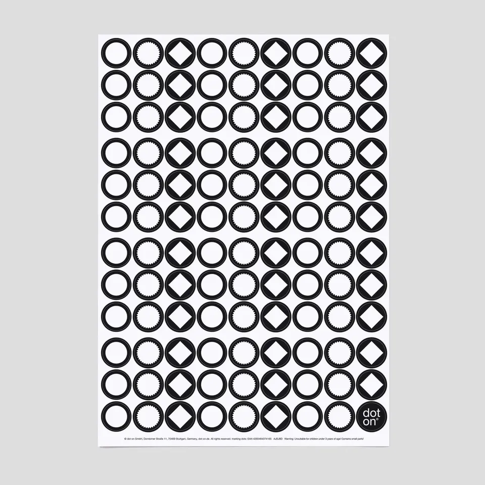 dot-on-marking-dots-klebepunkte-20-mm-schwarz-wei-bogen image 1