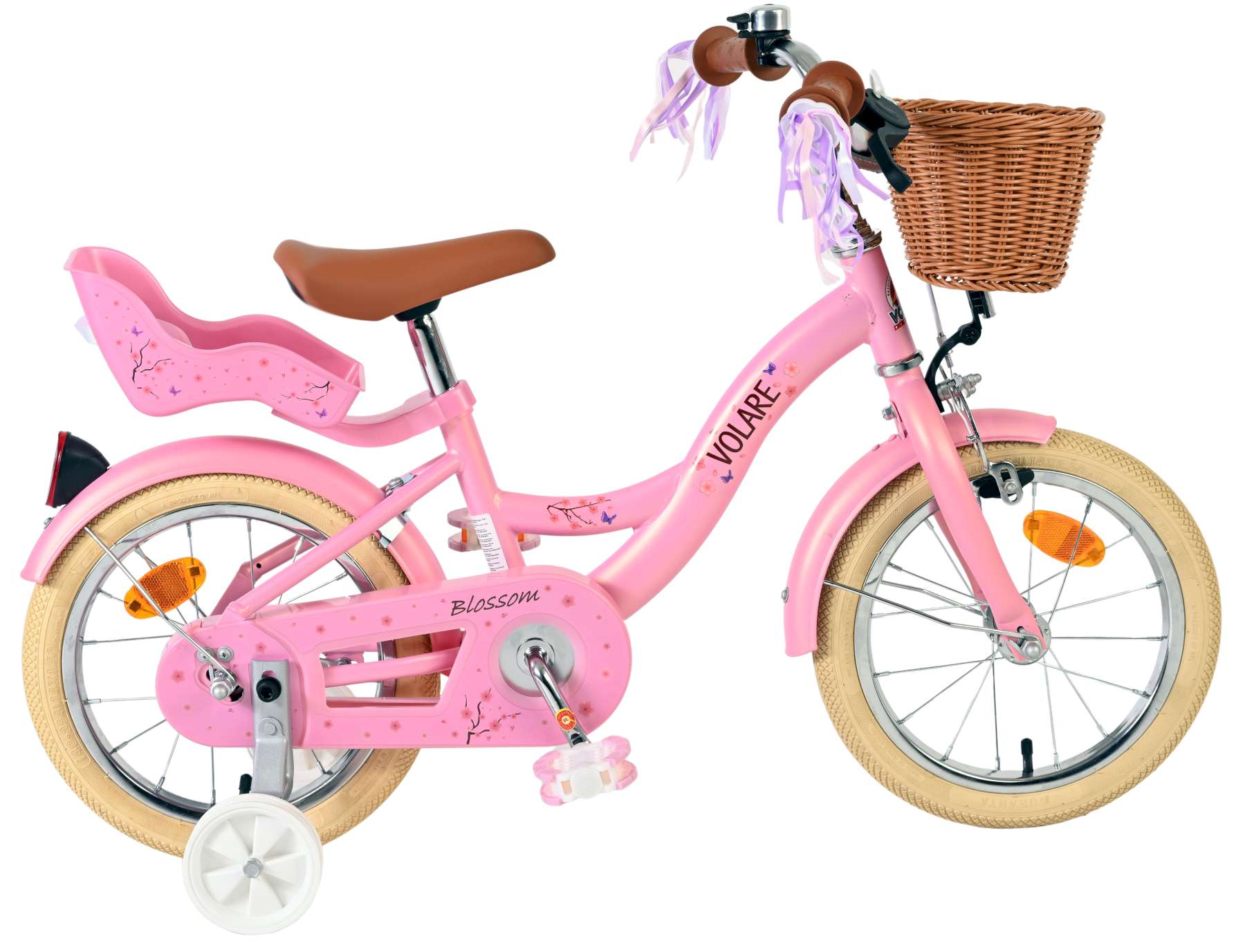 volare-blossom-14-zoll-kinderfahrrad-rosa-mit-puppensitz image 1