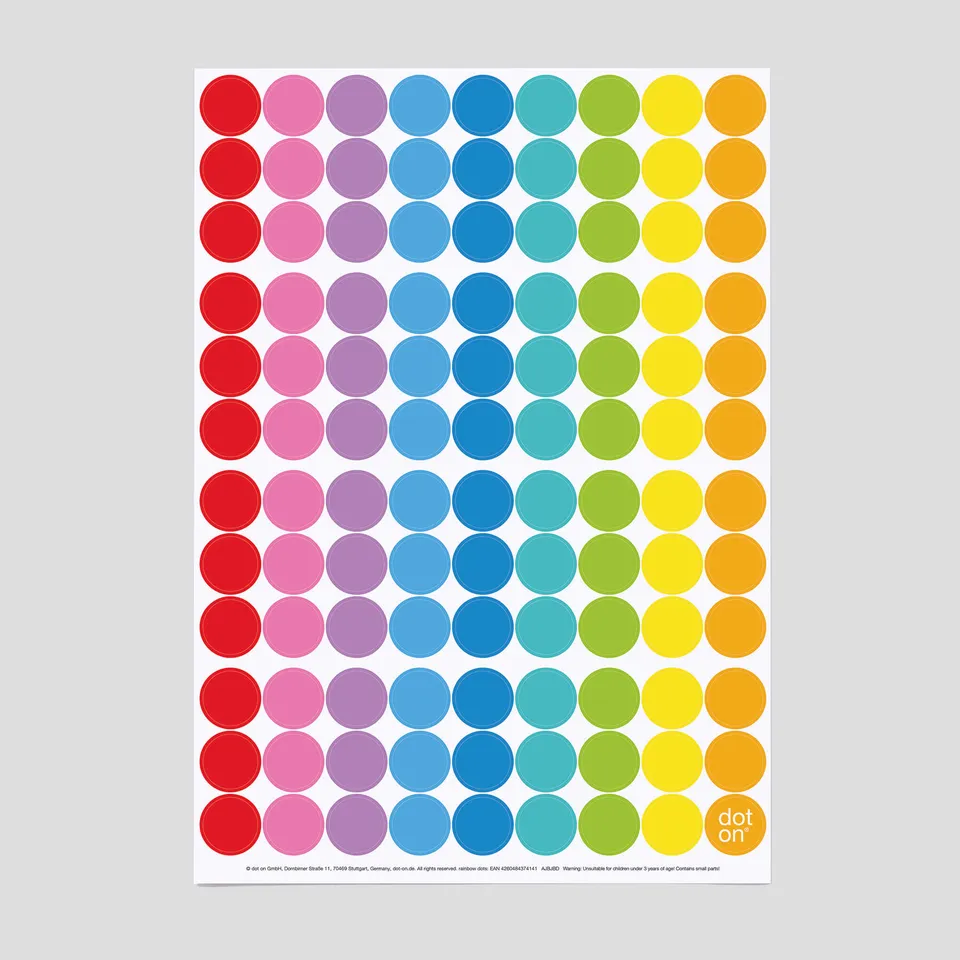 dot-on-rainbow-dots-klebepunkte-20-mm-107-st-ck-bunt image 1