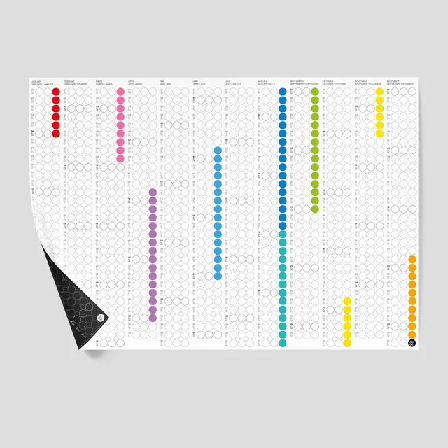 dot-on-jahresplaner-classic-rainbow-2027-jahreskalender-bunt image 1