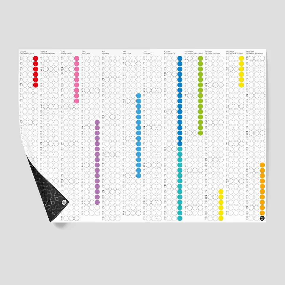 dot-on-jahresplaner-classic-rainbow-2027-jahreskalender-bunt image 1