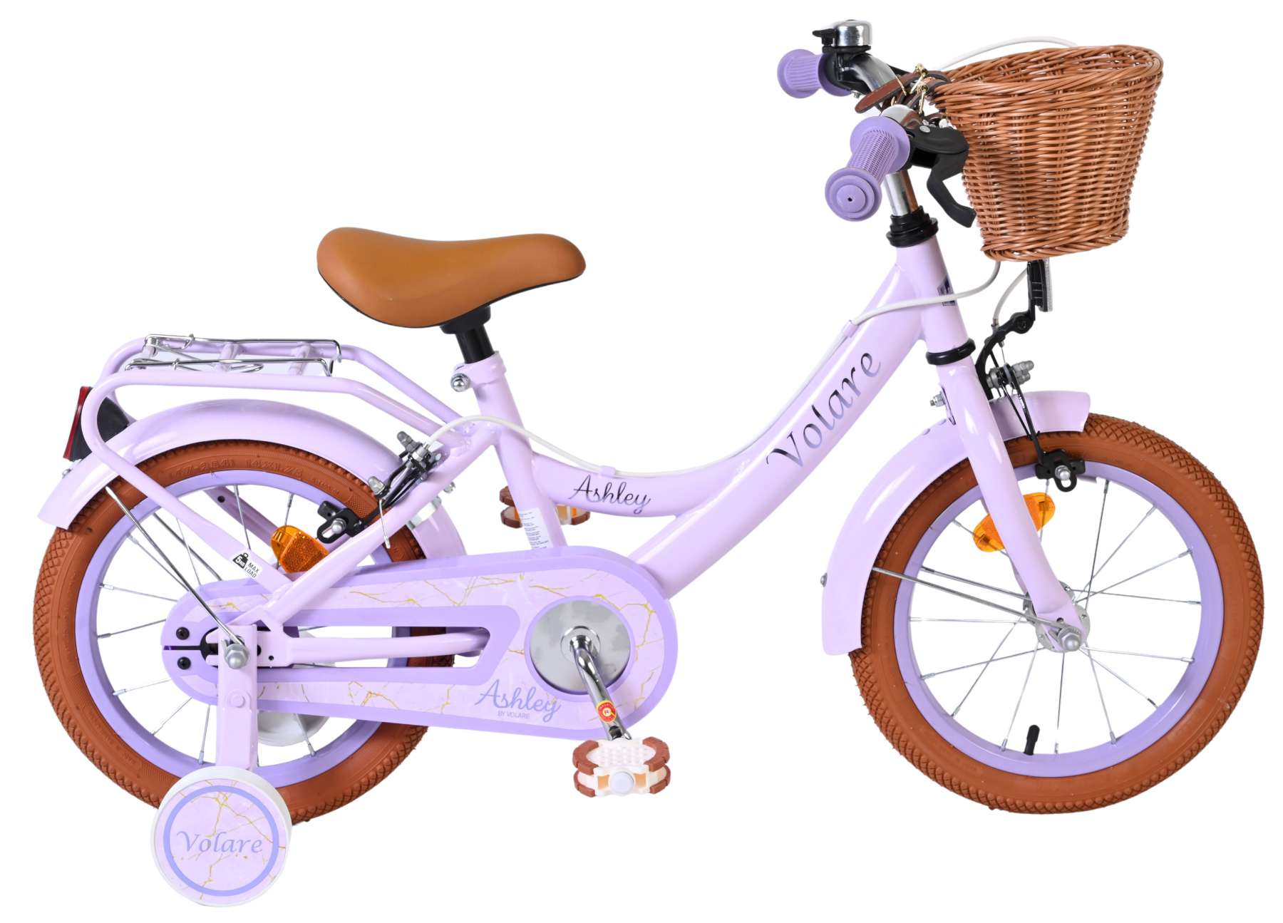 volare-ashley-14-zoll-kinderfahrrad-lila-handbremsen image 1