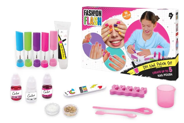 simba-fashion-flash-diy-nagellack-set-5-fl-schchen-mit-glitzer image 1
