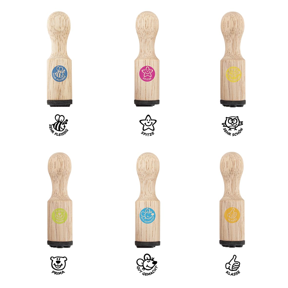 trendhaus-motivation-lehrerstempel-set-holz-6-teilig image 1