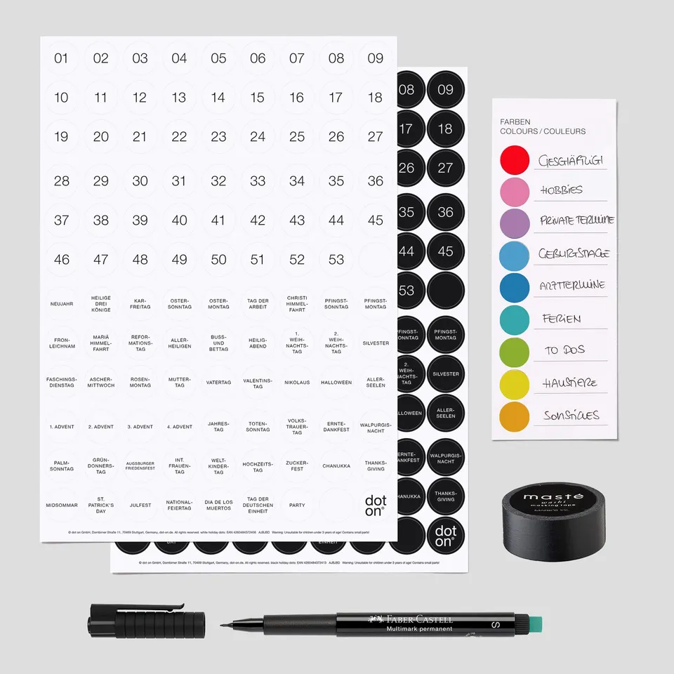 dot-on-dotty-essentials-zubeh-r-set-f-r-jahresplaner image 1