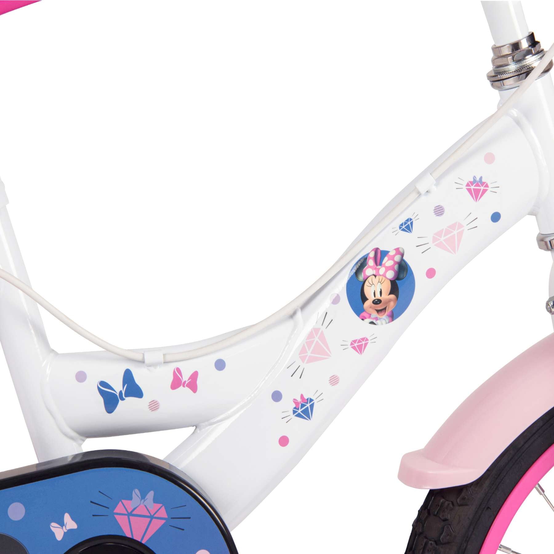 disney-minnie-kinderfahrrad-16-zoll-wei-rosa-handbremse image 2