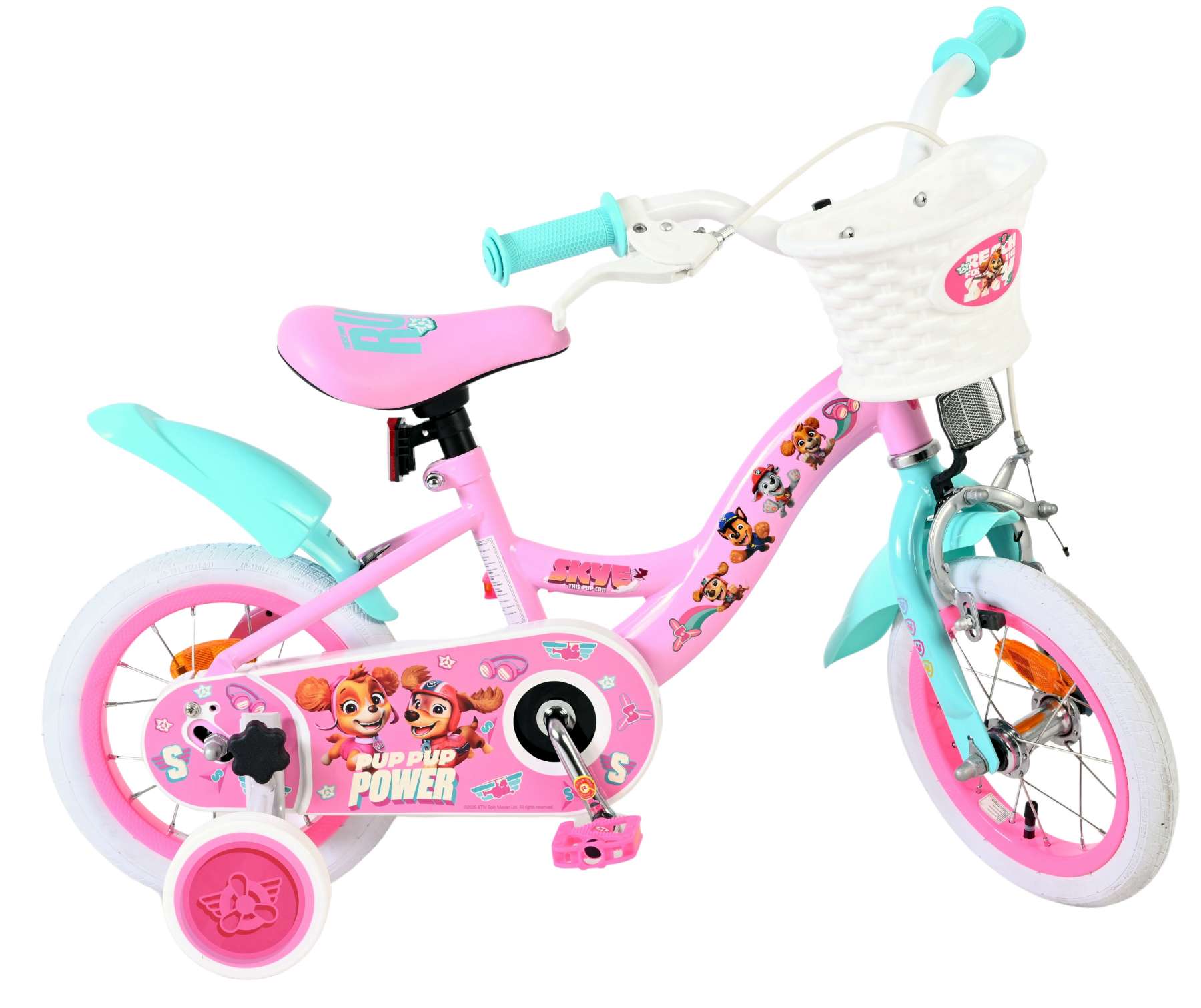 volare-paw-patrol-kinderfahrrad-12-zoll-rosa-korb image 8